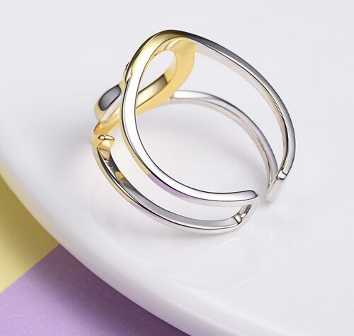 Bague Argent & Or Ajustable
