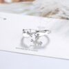 Bague créative poisson chat avec diamants en zirconium