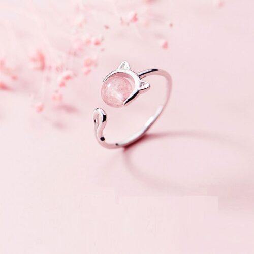 Bague Lune rouge Chat