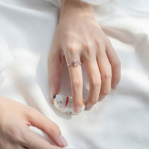 Bague Lune rouge Chat