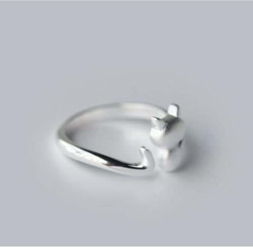 Bague en Argent Chat Mignon Givré
