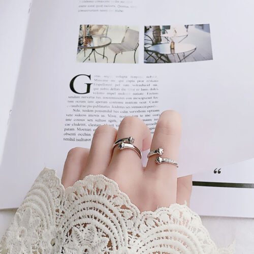 Bague Couple Chat Argent