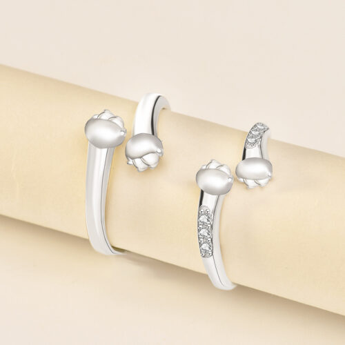 Bague Couple Chat Argent