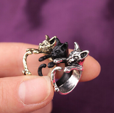 Bague Chat Retro