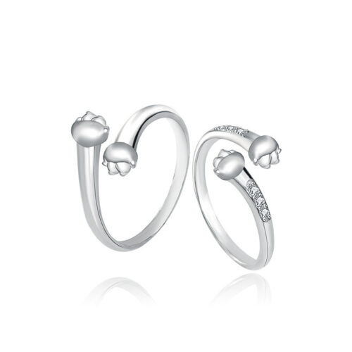 Bague Couple Chat Argent