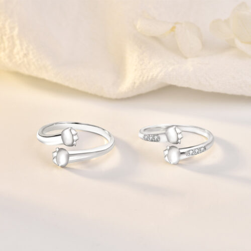 Bague Couple Chat Argent