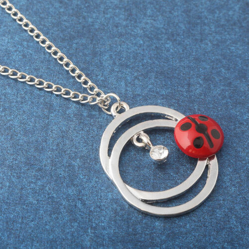 COLLIER EN FORME DE CHAT ET COCCINELLE