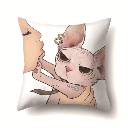 Taie d’oreiller à motif chat
