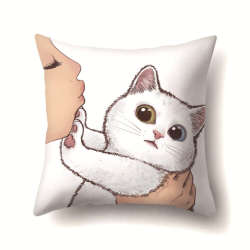 Taie d’oreiller à motif chat