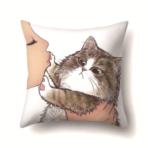Taie d’oreiller à motif chat
