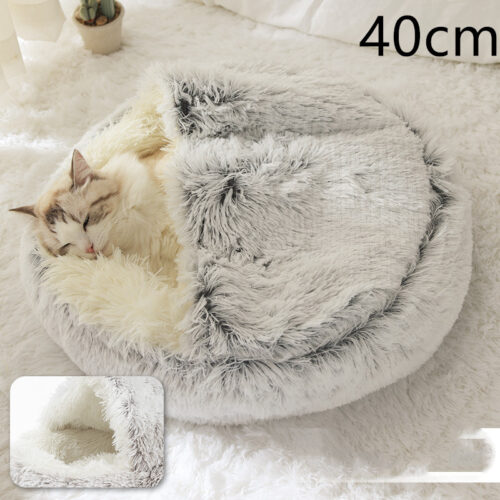 LIT CHAT EN PELUCHE ROND 2 EN 1 g