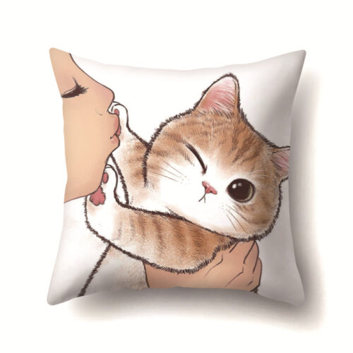 Taie d’oreiller à motif chat