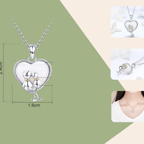 Collier Couple de Chats Argent