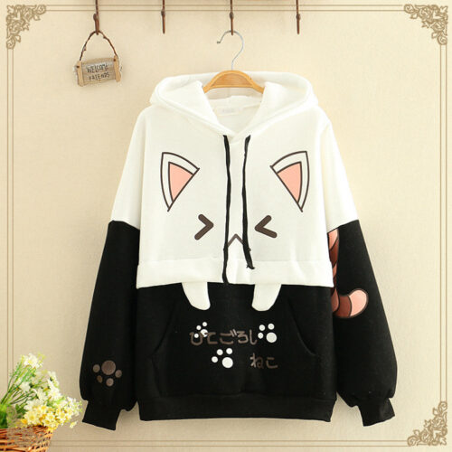 PULL À CAPUCHE CHAT POLAIRE