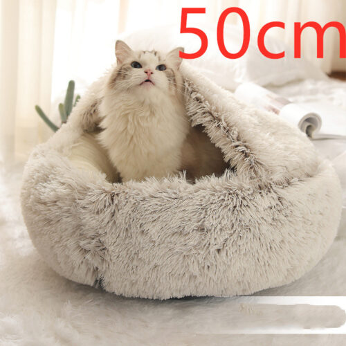 LIT CHAT EN PELUCHE ROND 2 EN 1 b