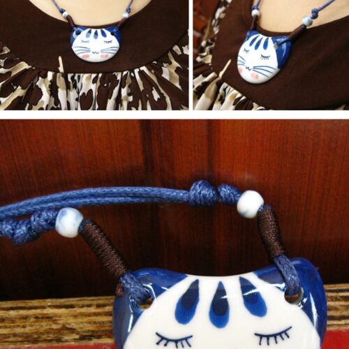 Collier Chat Ceramique