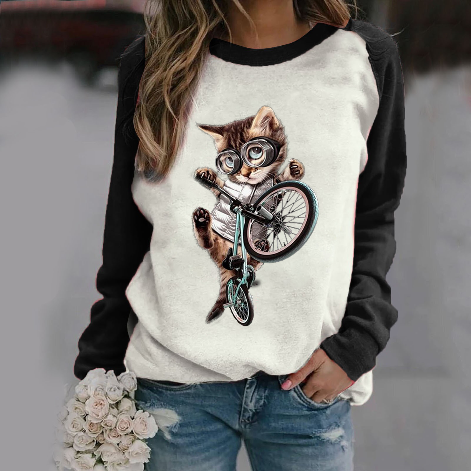 T-shirt Chat manche longue – Image 2