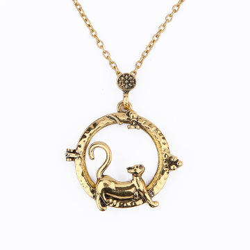 COLLIER À LOUPE CHAT VINTAGE