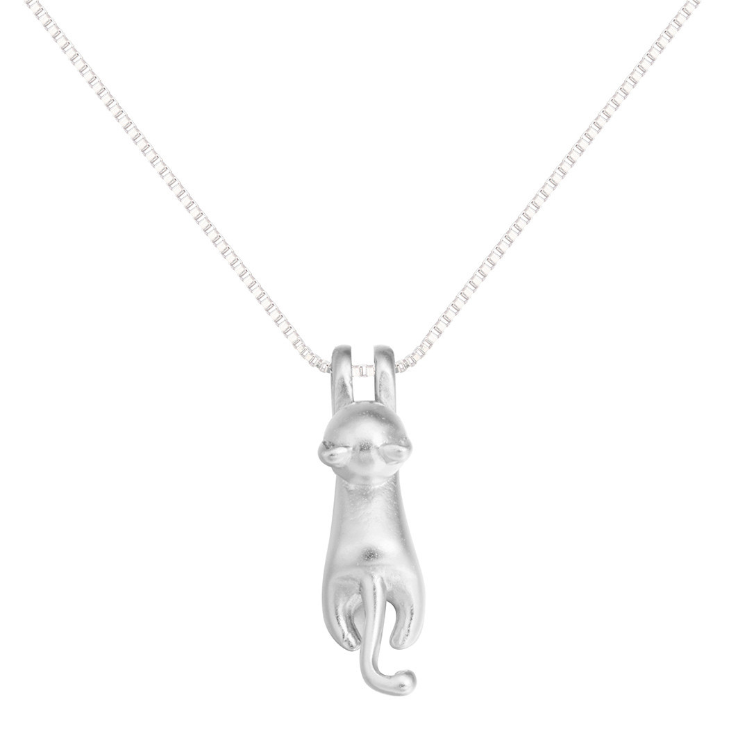 Collier Chat Fish Argent