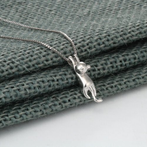 Collier Chat Fish Argent