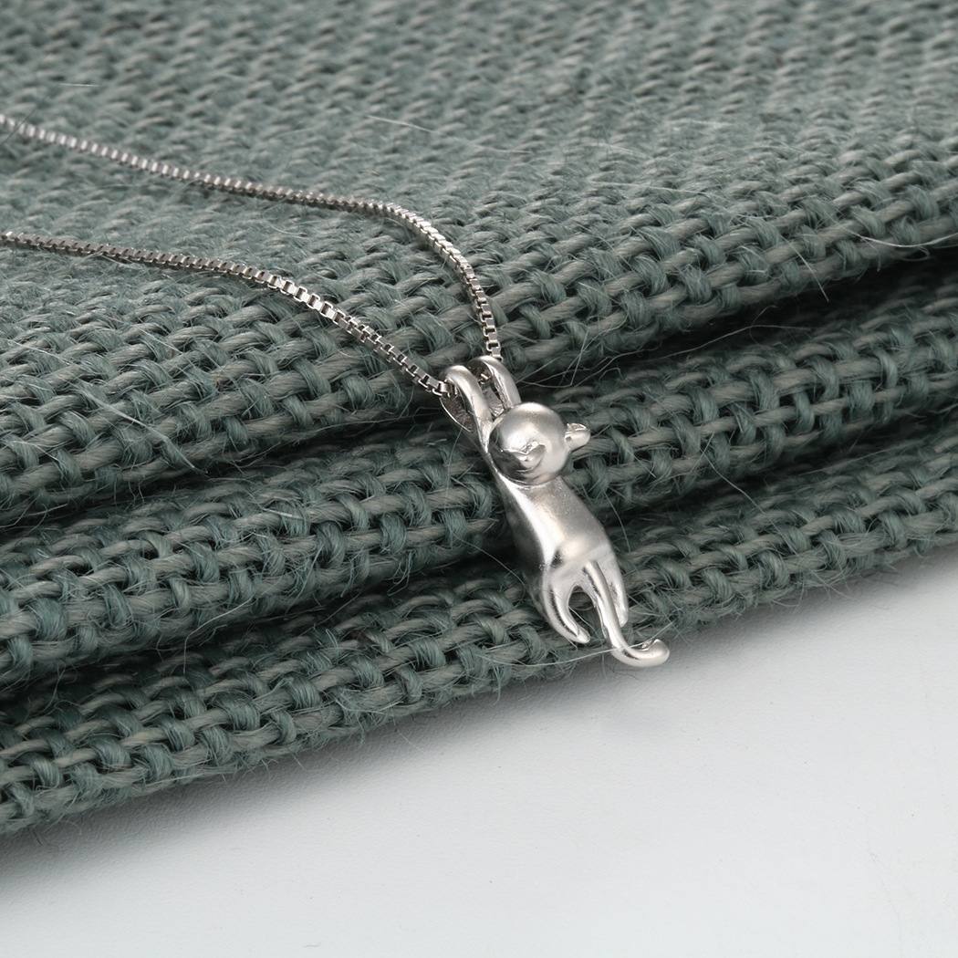 Collier Chat Fish Argent