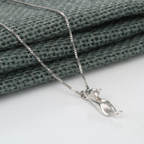 Collier Chat Fish Argent