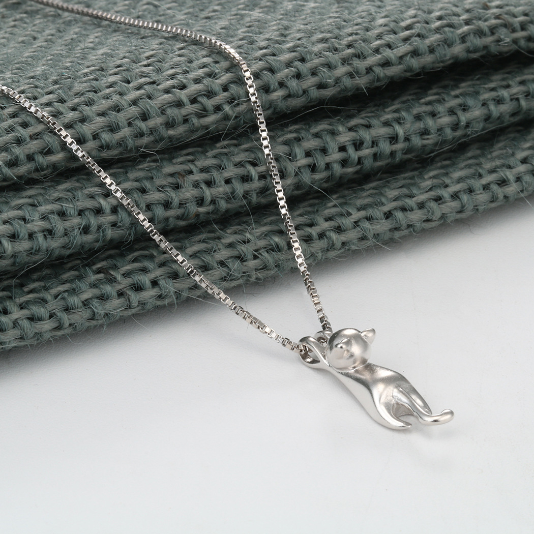 Collier Chat Fish Argent