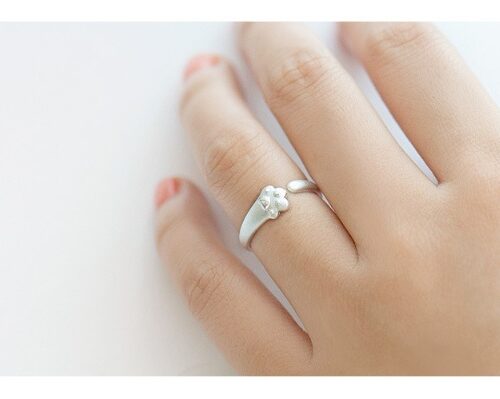 Bague patte de Chat simple Ajustable