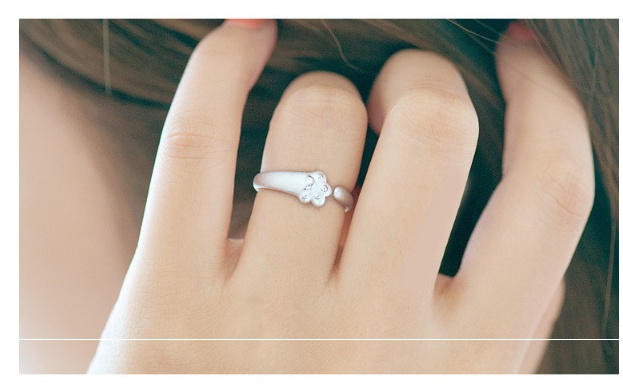 Bague patte de Chat simple Ajustable