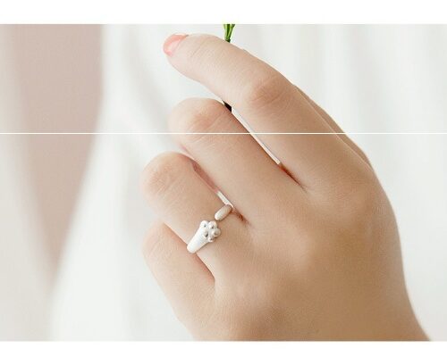 Bague patte de Chat simple Ajustable