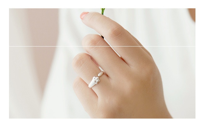 Bague patte de Chat simple Ajustable