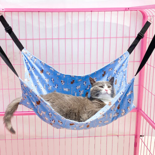 HAMAC AJUSTABLE POUR CAGE À CHAT EN LIN D’ÉTÉ