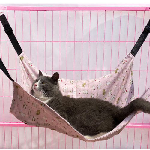 HAMAC AJUSTABLE POUR CAGE À CHAT EN LIN D’ÉTÉ