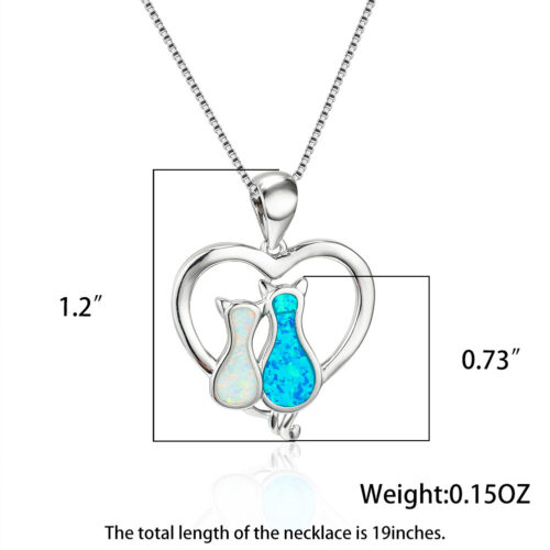 Collier Couple Chat Opale Cuivre
