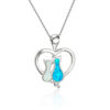 Collier Couple Chat Opale Cuivre