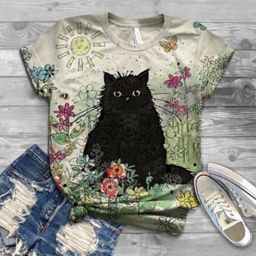 T-shirt Chat Digital impression