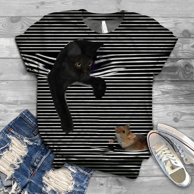 T-shirt Chat Digital impression