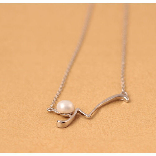 Collier Chat Perle Eau fraiche