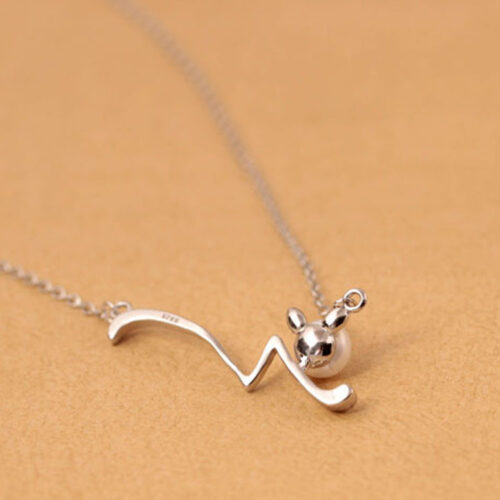 Collier Chat Perle Eau fraiche
