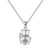 Collier Chat chanceux en Moissanite Argent S925
