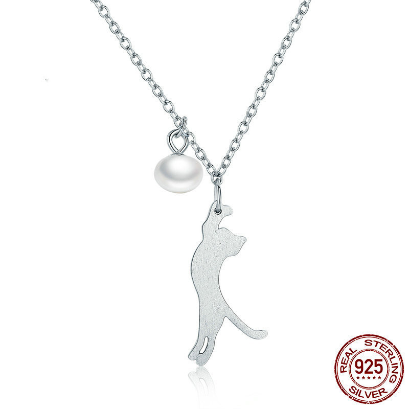 Collier Argent Chat Japanese