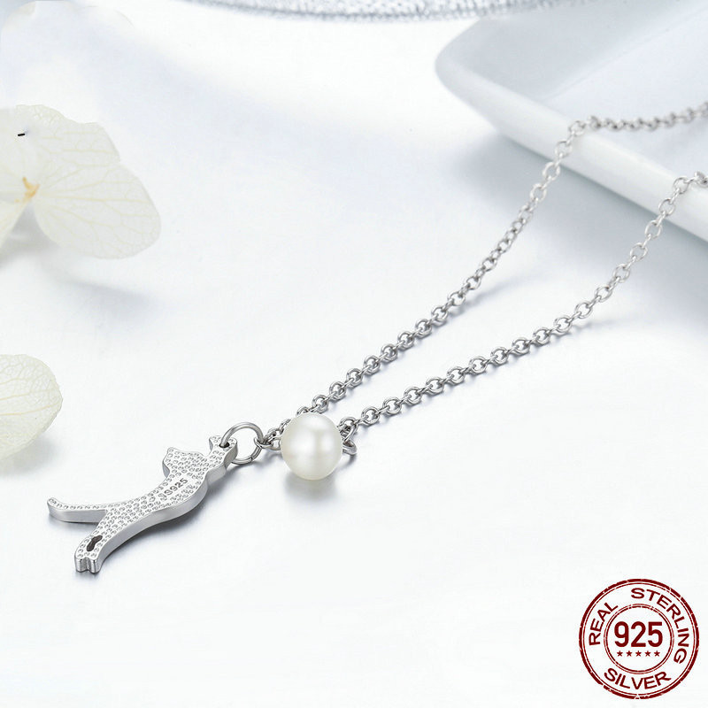 Collier Argent Chat Japanese
