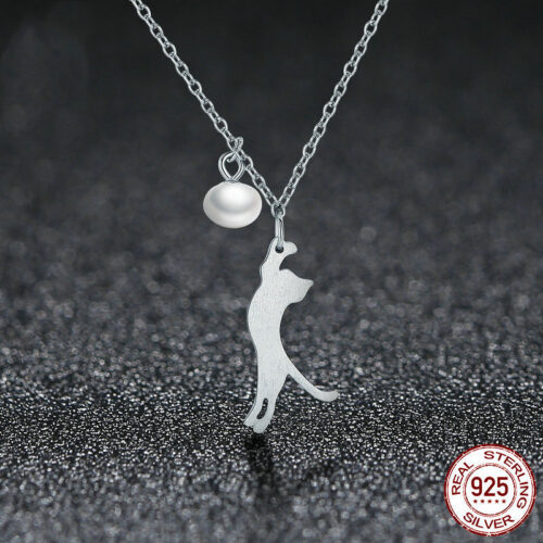 Collier Argent Chat Japanese