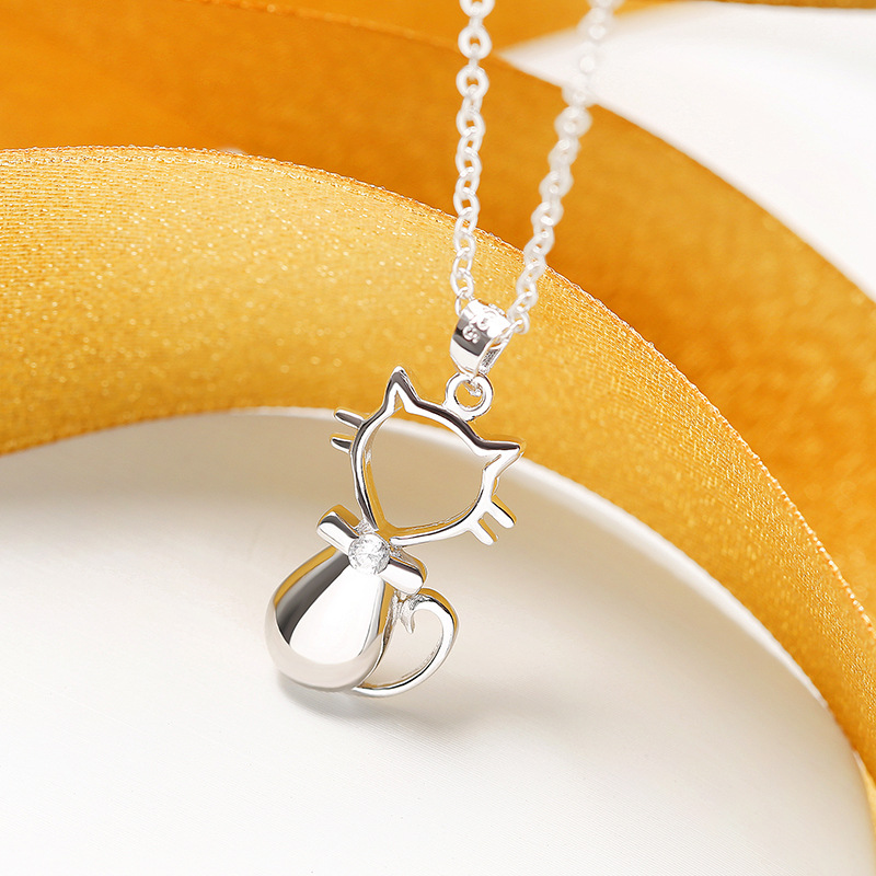 Collier Cute Cat Argent