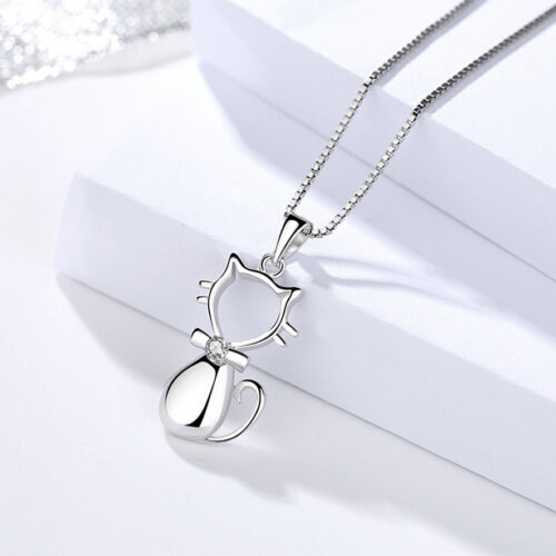 Collier Cute Cat Argent
