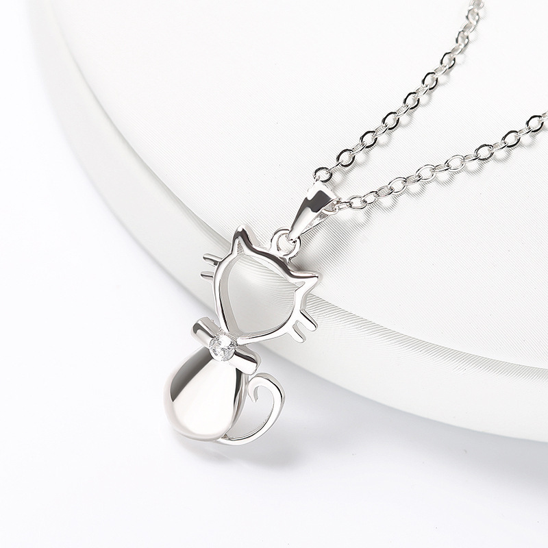 Collier Cute Cat Argent