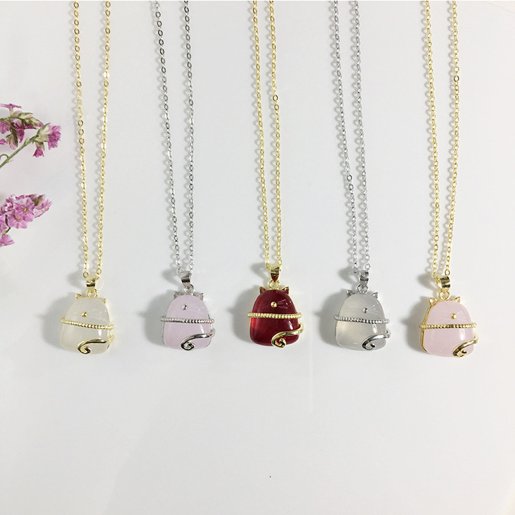 Collier Chat Porte Chance Agent