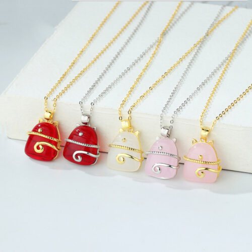 Collier Chat Porte Chance Agent