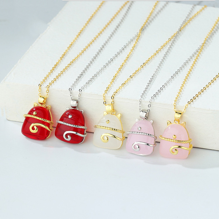 Collier Chat Porte Chance Agent