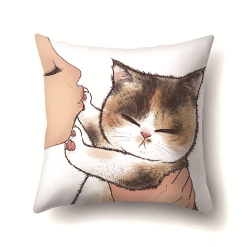 Taie d’oreiller à motif chat